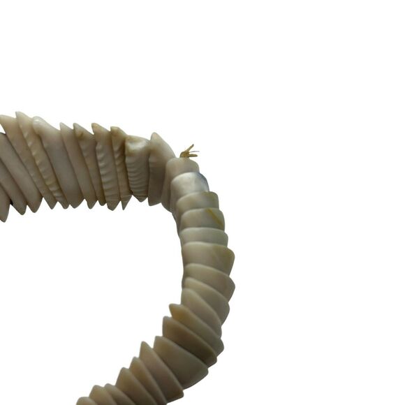 bundled Womens White Beach Adjustable Chunky Stretch Half Shell Bracelet 2.5"X1" - Picture 7 of 11